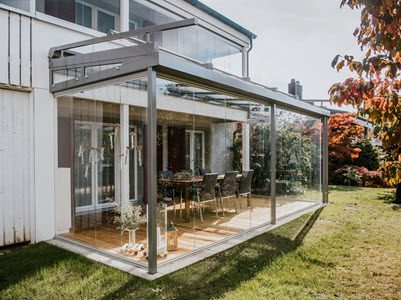 Ganzglas Schiebe-Drehverglasung unisoliert Bild 6