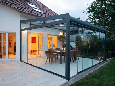 Ganzglas Schiebeverglasung unisoliert Bild 2